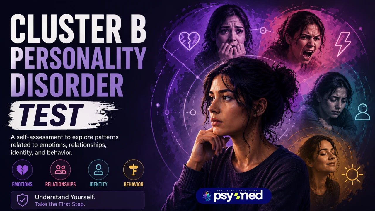 Cluster B Personality Disorder Test featured image showing emotional, relationship, identity, and behavior patterns across Cluster B traits