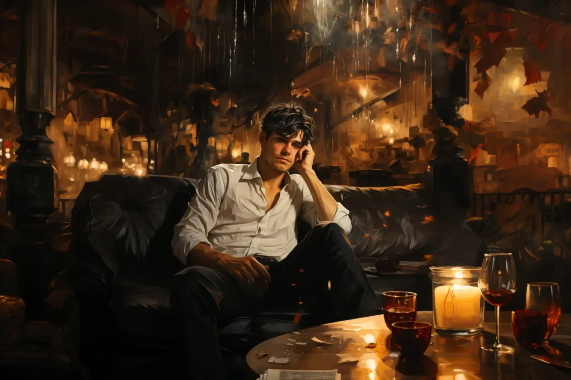 A lone individual with a dull life, symbolizing the isolating journey of living with anhedonia where the world appears devoid of joy and pleasure.