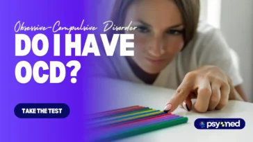 Lady with OCD as background for the 20-item Obsessive-Compulsive Disorder Test