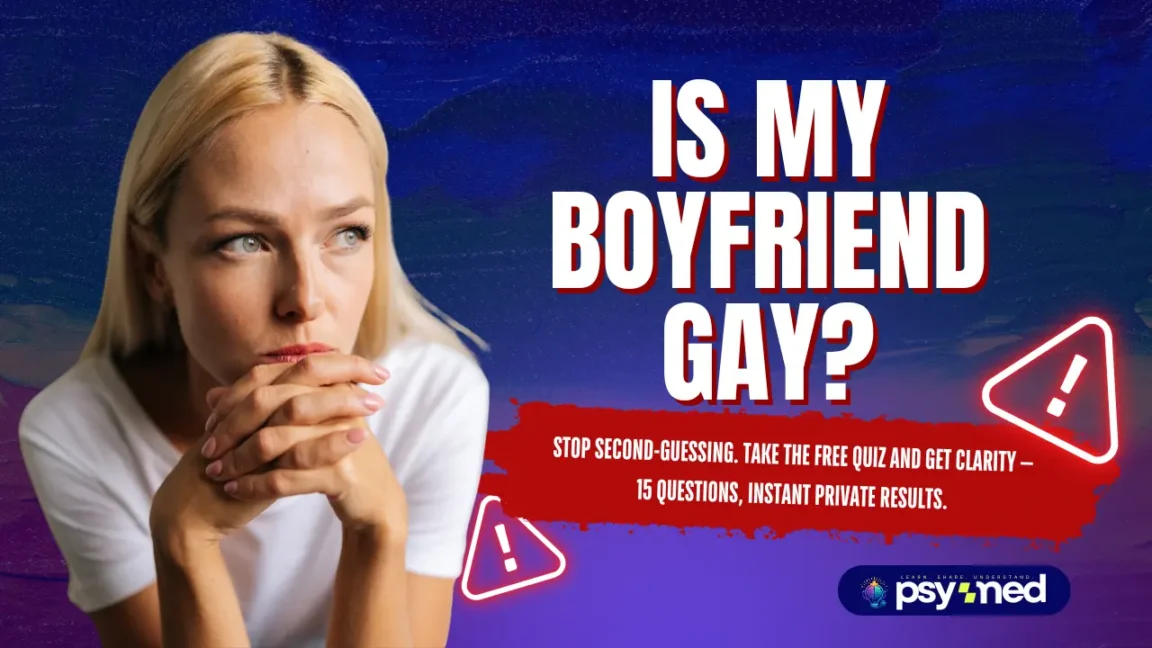 an image of a woman worried with a label is my boyfriend gay? Instant and private results.