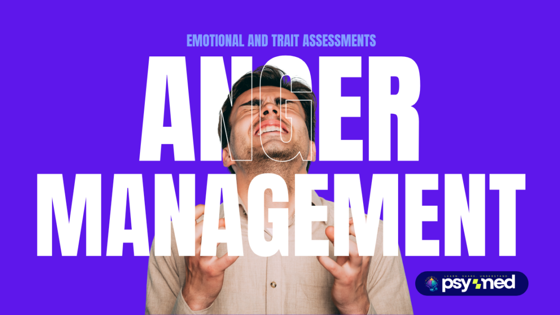 An angry man being angry with the word Free Anger Management Test
