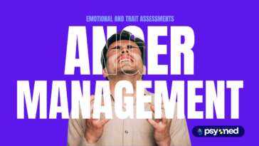 An angry man being angry with the word Free Anger Management Test