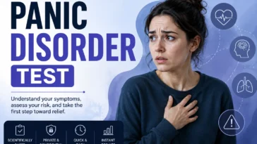 Featured image for the Panic Disorder Test showing a person experiencing intense anxiety during a panic attack