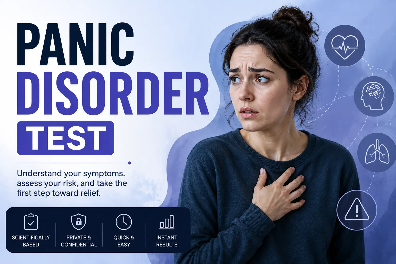 Featured image for the Panic Disorder Test showing a person experiencing intense anxiety during a panic attack