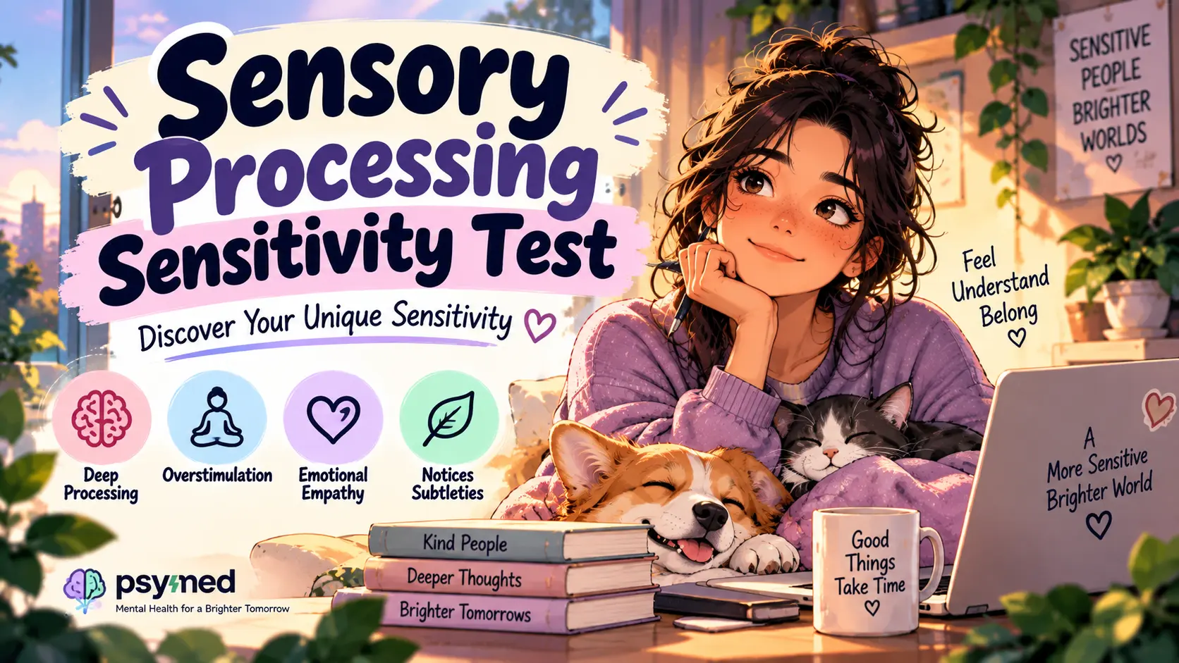 Sensory Processing Sensitivity Test showing a highly sensitive person and the four core sensitivity traits