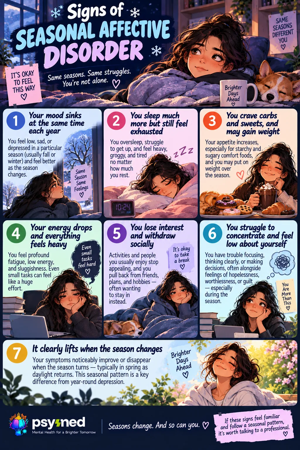 Seasonal Affective Disorder Test showing winter-related mood and energy changes